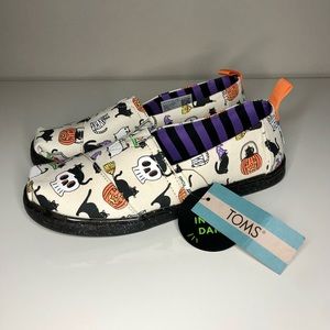 TOMS White Halloween Cat Glow-In-The-Dark Alpargata Espadrille 🐈‍⬛💀🎃